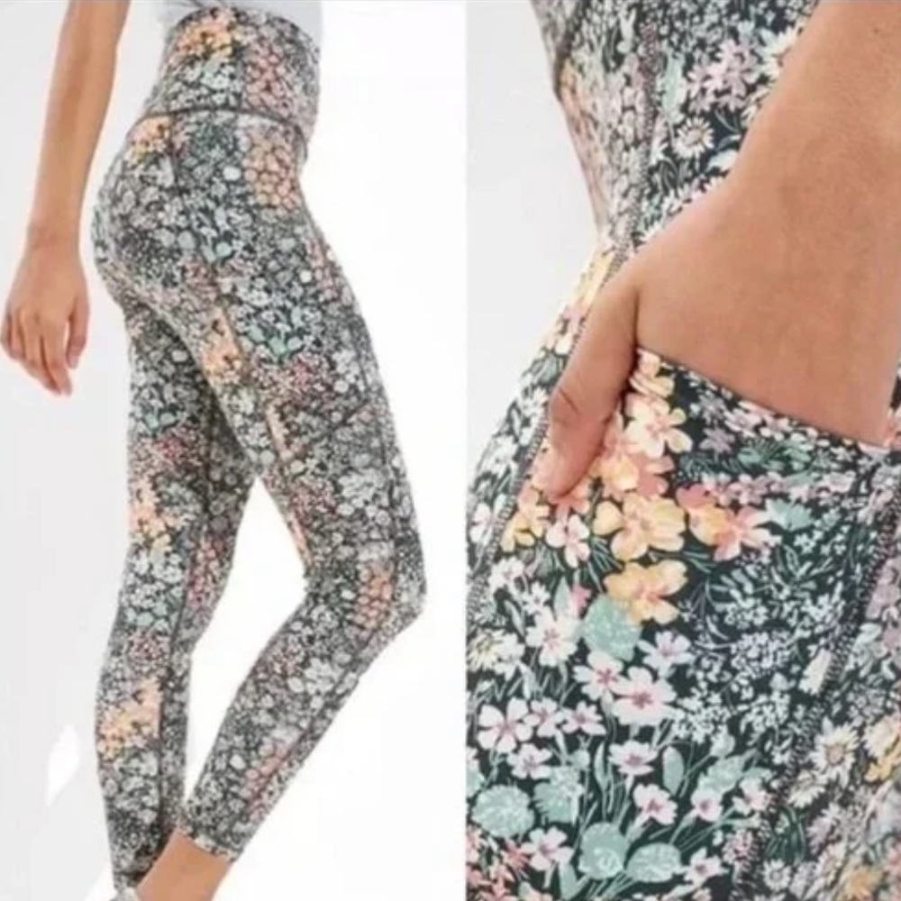 NEW! American Eagle Leggings The Everything Pocket High Waist Multi Floral XS